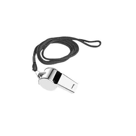 Sifflet en métal et cordon noir