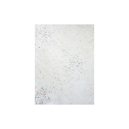 Bande de tissu intissé blanche avec perles argent Voie Lactée  30 cm x 5m*