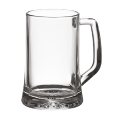 Chope à bière transparente en verre 32 cl - 12 cm