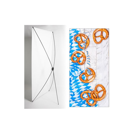 Kakemono Oktoberfest Bretzel - 180 x 80 cm - Toile M1 avec structure X- Banner