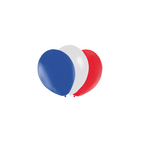 Ballon bleu blanc rouge x12 - Diam. 29cm