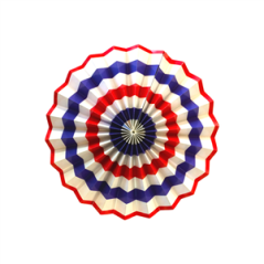 Eventail bleu - blanc - rouge  - papier - Diam. 30 cm