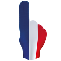 Main géante de supporter France mousse 50 x 25 cm