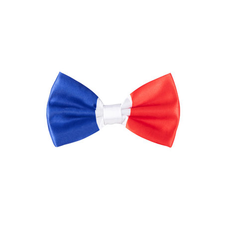 Nœud papillon tricolore France en satin