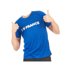 T-Shirt  I LOVE FRANCE - polyester / Taille unique ( L )