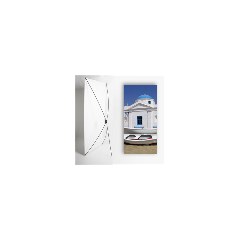 Kakemono Grèce Barque - 180 x 80 cm sur Toile M1 avec structure X- Banner