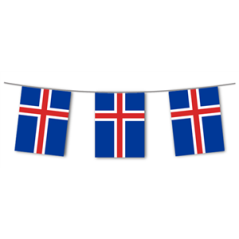 Guirlande drapeaux Islande 10 fanions 20 x 30cm - papier Long. 420cm