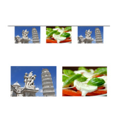 Guirlande visuel Italie 10 fanions 21 x 30cm - papier Long. 520cm