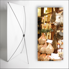 Kakemono Italie Charcuterie 1 -180 x 80 cm sur Toile M1 avec structure X- Banner