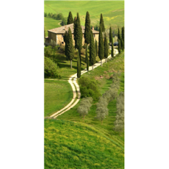 Kakemono Allée cyprés - 180 x 80 cm sur Toile M1 avec structure X- Banner