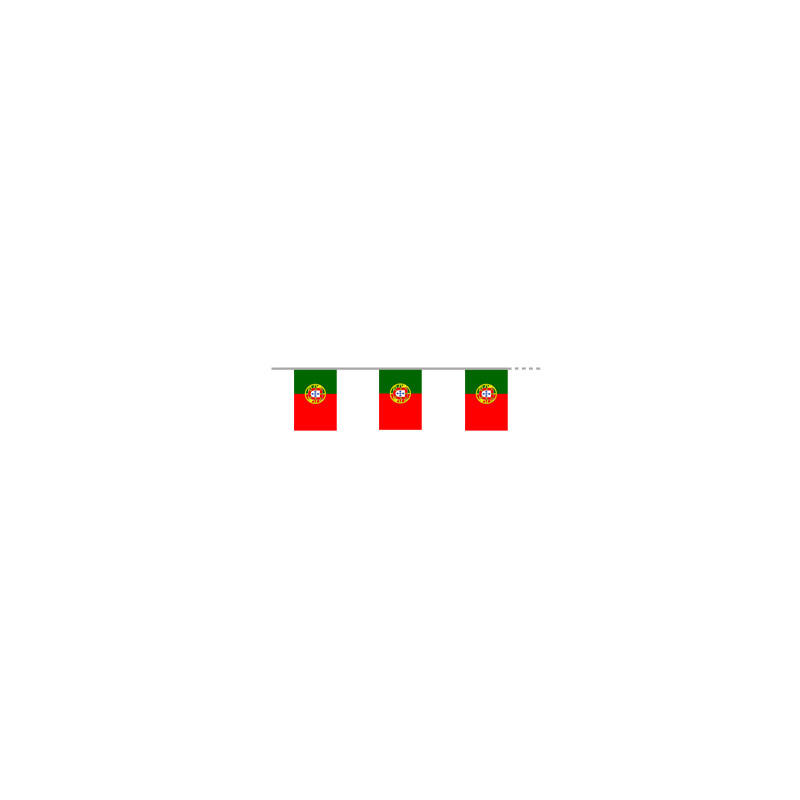 Guirlande drapeaux Portugal 10 fanions 20 x 30cm - papier Long. 420cm