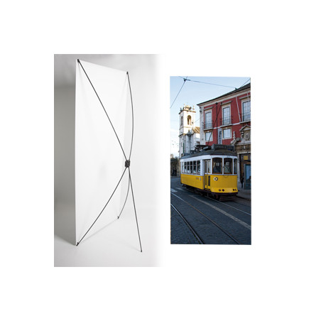 Kakemono Portugal Tramway - 180 x 80 cm - Toile M1 avec structure  X- Banner