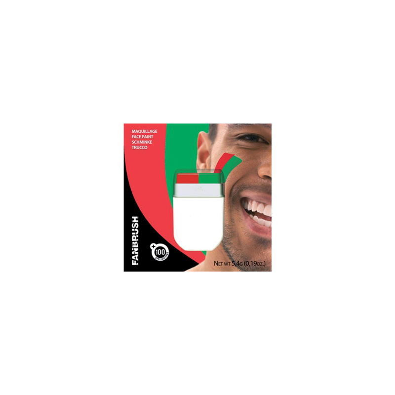 Maquillage vert et rouge