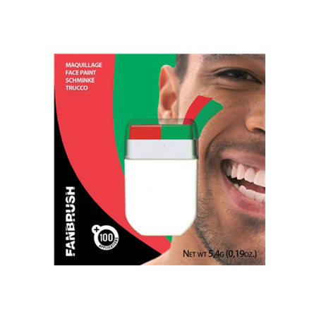 Maquillage vert et rouge