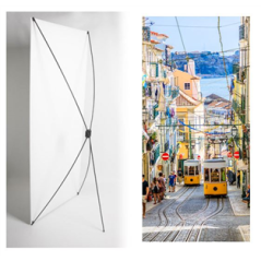Kakemono Portugal Tramway Lisbonne 180 x 80cm - Toile M1 avec structure X-Banner