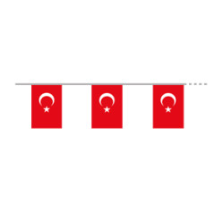 Guirlande Turquie 12 fanions 15 x 21 cm - tissu Long. 450cm