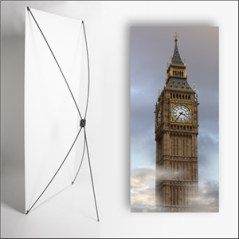 Kakemono Angleterre Big Ben - 180 x 80 cm - Toile M1 avec structure X- Banner