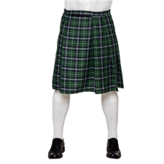 Kilt à carreaux verts / Polyester - Taille adulte XL