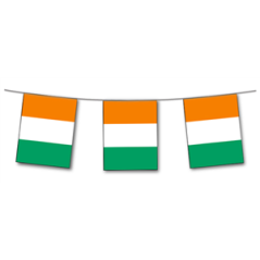 Guirlande drapeaux Cote d'Ivoire 10 fanions 20 x 30cm - papier Long. 420cm