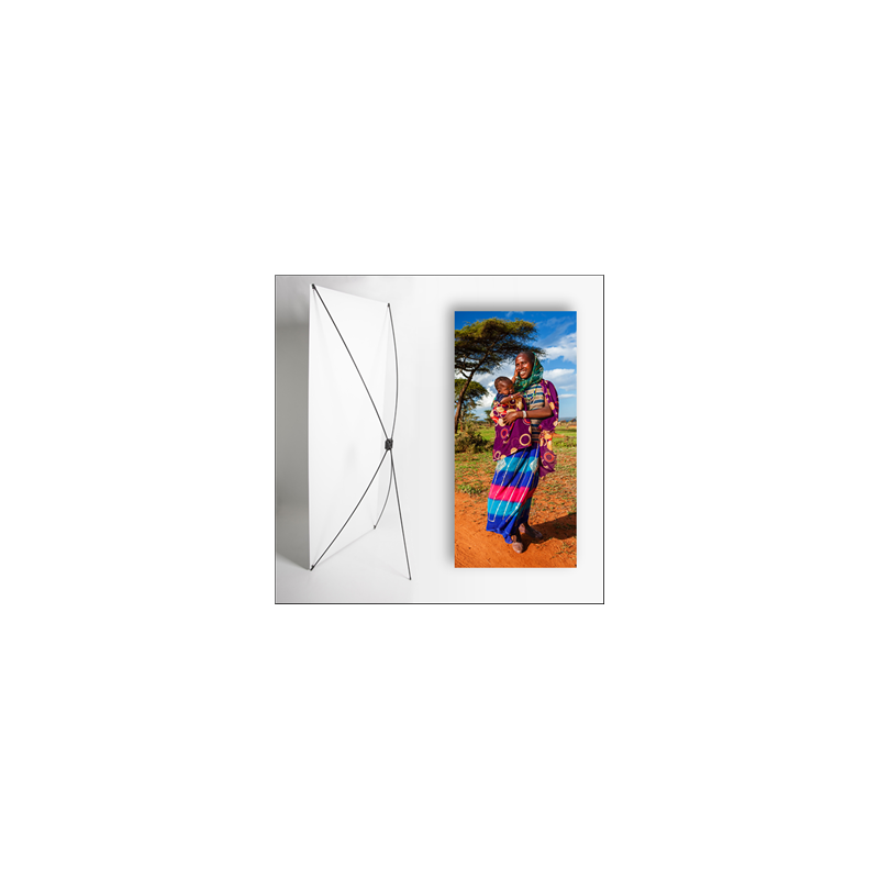 Kakemono Afrique Femme  - 180 x 80 cm - Toile M1 avec structure  X- Banner