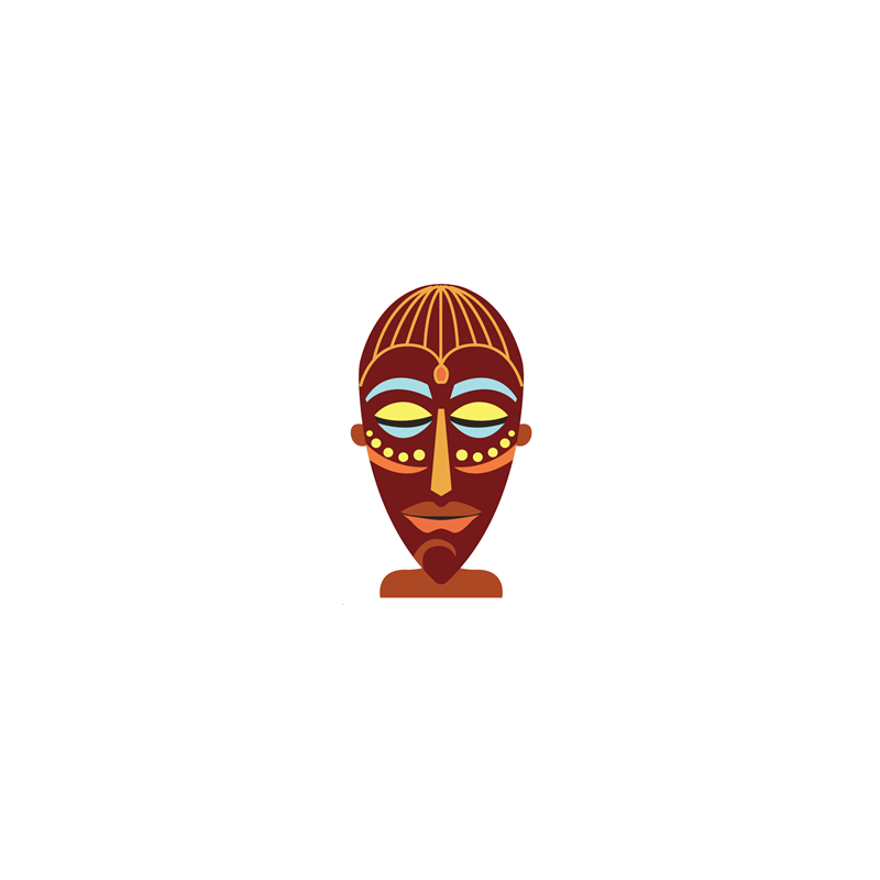 Masque Africain imprimé - carton Haut 28 cm (Prévoir chevalet carton)