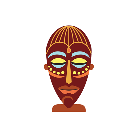 Masque Africain imprimé - carton Haut 28 cm (Prévoir chevalet carton)