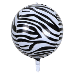 Ballon aluminium géant motif zèbre - Diam. 55 cm