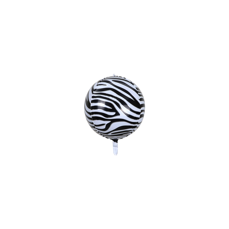 Ballon aluminium géant motif zèbre - Diam. 55 cm
