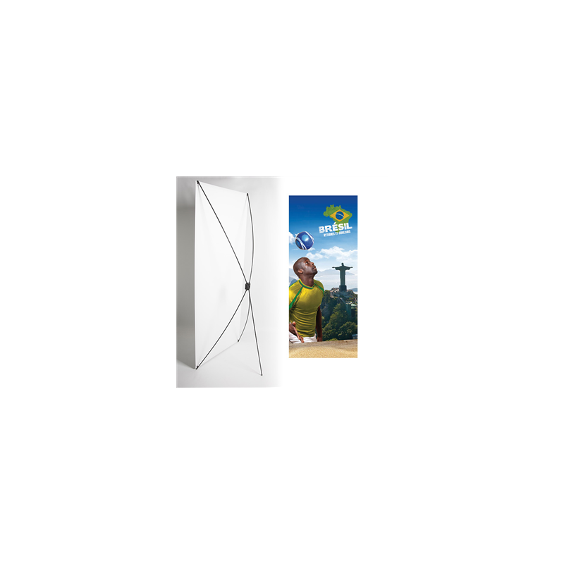 Kakémono FOOT 80 x 180 - Toile M1 / X Banner - Joueur de foot Brésilien