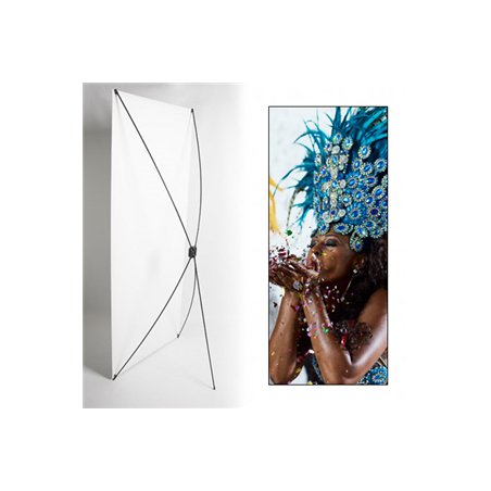 Kakemono Carnaval Brésil Confettis - 180 x 80cm -Toile M1 avec structure XBanner