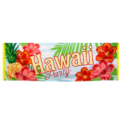Bannière Hawaii Party polyester 74 x 220cm
