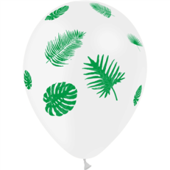 Ballon motif feuilles tropicales x8 - Diam. 29cm