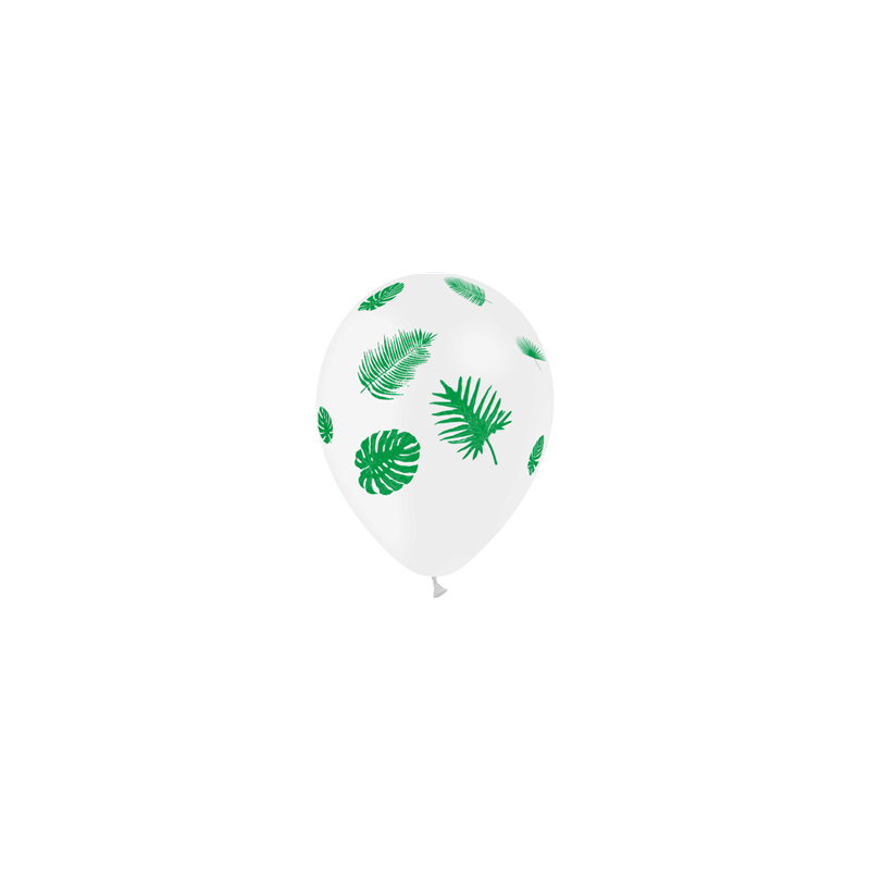 Ballon motif feuilles tropicales x8 - Diam. 29cm
