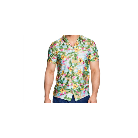 Chemise à fleurs exotiques en polyester - Taille XL