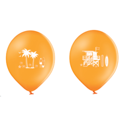 Ballons motifs Californie x8 - couleurs assorties Diam. 29cm