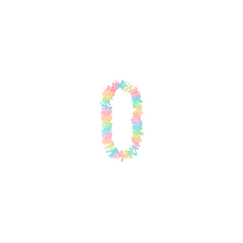 Collier de fleurs couleurs pastel - Taille adulte