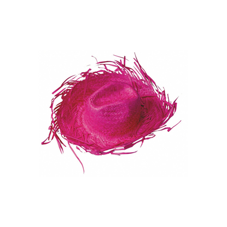 Chapeau de paille exotique rose