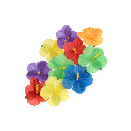 Lot de 24 Fleurs Hibiscus tissu (Diam. 5 cm)