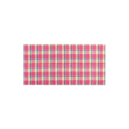 Chemin de table en lin madras fuchsia 28cm x 5m