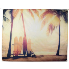 Drapeau en tissu Beach  et  Surf - 150 x 190cm