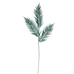 Branche de 3 feuilles de palmier paillettes vert - Haut. 78cm