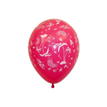 Ballon multicolore motif tropical x8 - Diam. 29cm
