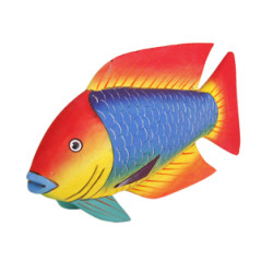 Poisson  - Artisanat d'Amerique du Sud - balsa - haut : 30 cm