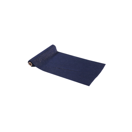 Chemin de table en velours côtelé bleu et or 28cm x 3m