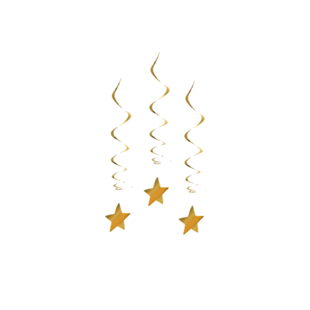 Lot de 3 tourbillons étoile Or - Haut. 80cm