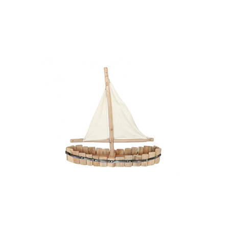 Bateau en bois et métal 49 x 13 x 47cm