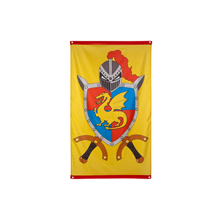 Drapeau chevaliers et dragons - tissu - 150 x 90cm