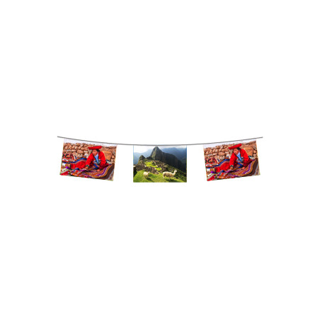 Guirlande Amérique du Sud 10 fanions 21 x 30cm - papier Long. 520cm