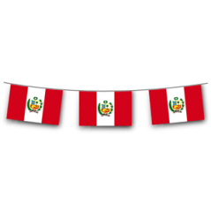 Guirlande drapeaux Pérou 10 fanions 21 x 30cm - papier Long. 520cm