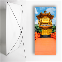 Kakemono Asie Temple - 180 x 80 cm - Toile M1 avec structure X- Banner